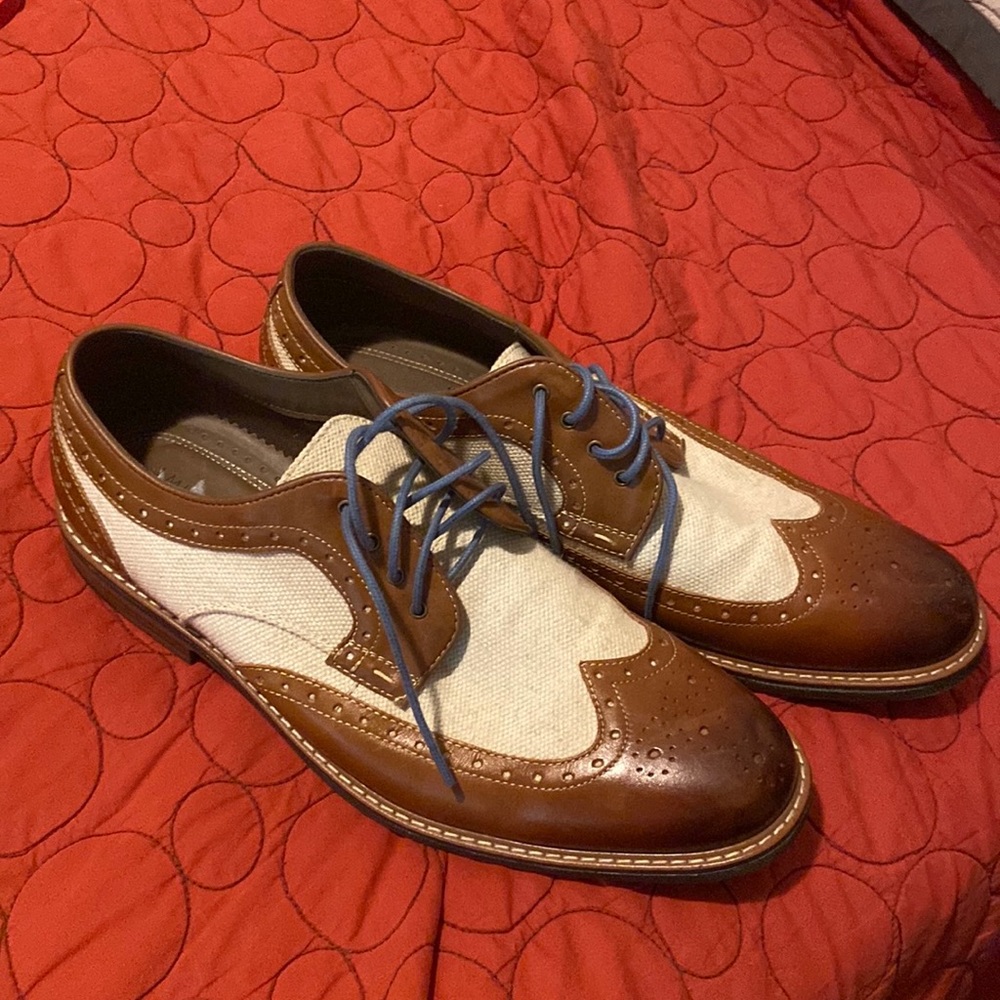 Mens Dress shoes size 12M. Brown/cream colored